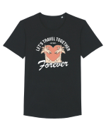 Let's travel together forever - dark colors Tricou mânecă scurtă guler larg Bărbat Skater