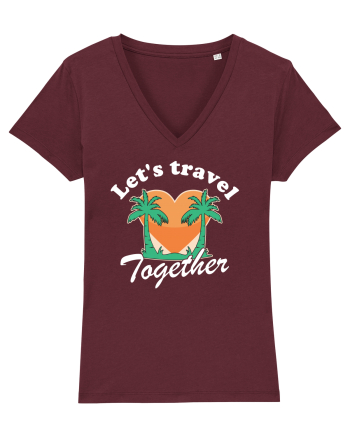 Let's travel together - dark colors Burgundy