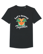 Let's travel together - dark colors Tricou mânecă scurtă guler larg Bărbat Skater