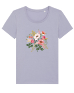 Spring Bouquet Tricou mânecă scurtă guler larg fitted Damă Expresser