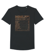 January Born Fun Facts Tricou mânecă scurtă guler larg Bărbat Skater