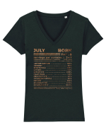 July Born Fun Facts Tricou mânecă scurtă guler V Damă Evoker