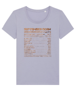 September Born Fun Facts Tricou mânecă scurtă guler larg fitted Damă Expresser