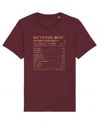 October Born Fun Facts Burgundy