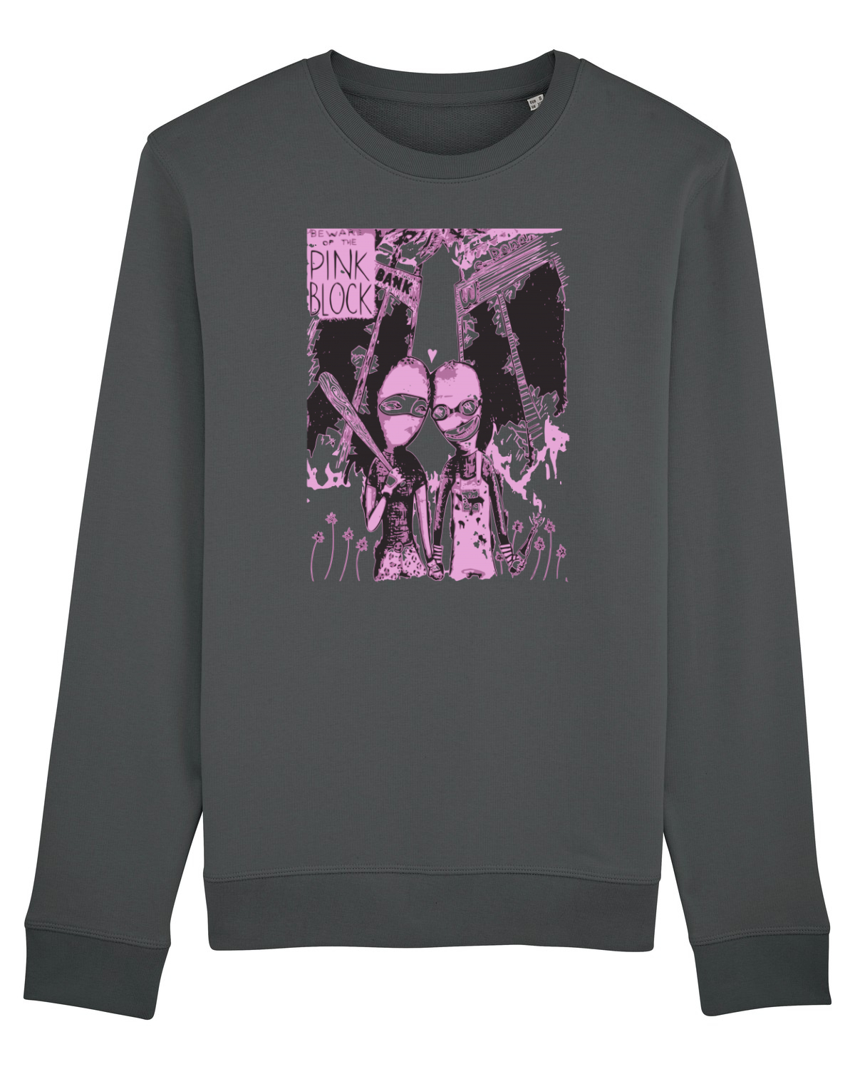 Bluză mânecă lungă Unisex Rise Anthracite
