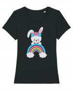 Bunny Rainbow Tricou mânecă scurtă guler larg fitted Damă Expresser