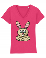 Bunny Cartoon Tricou mânecă scurtă guler V Damă Evoker