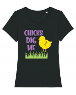 Chicks dig me Tricou mânecă scurtă guler larg fitted Damă Expresser