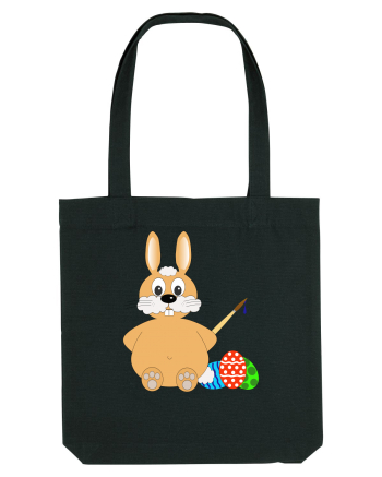 Easter bunny painting eggs Black