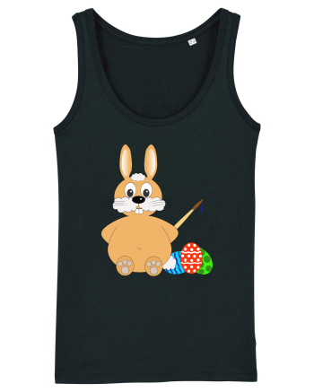 Easter bunny painting eggs Black