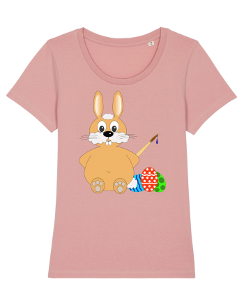 Easter bunny painting eggs Canyon Pink