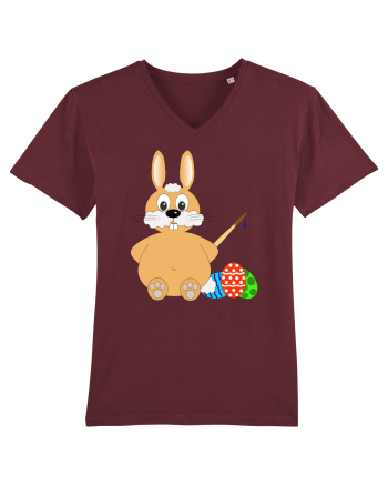 Easter bunny painting eggs Burgundy