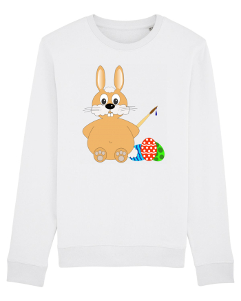 Easter bunny painting eggs White