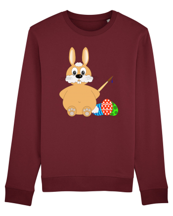 Easter bunny painting eggs Burgundy