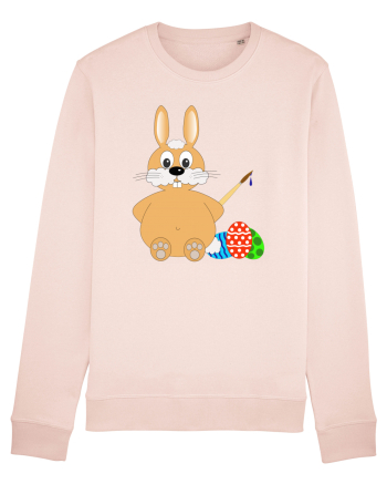 Easter bunny painting eggs Candy Pink