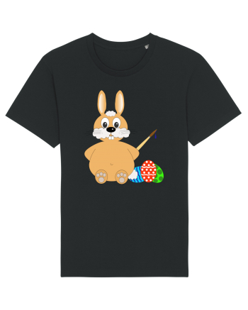 Easter bunny painting eggs Black