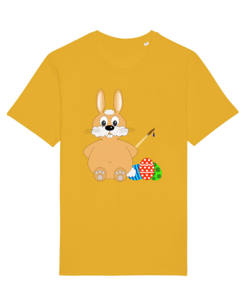 Easter bunny painting eggs Spectra Yellow