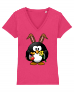 Easter Penguin Tricou mânecă scurtă guler V Damă Evoker