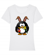 Easter Penguin Tricou mânecă scurtă guler larg fitted Damă Expresser