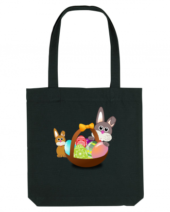 Easter rabbit with baby rabbit Black