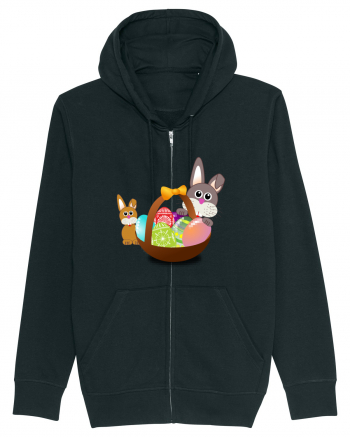 Easter rabbit with baby rabbit Black