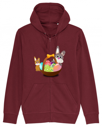 Easter rabbit with baby rabbit Burgundy