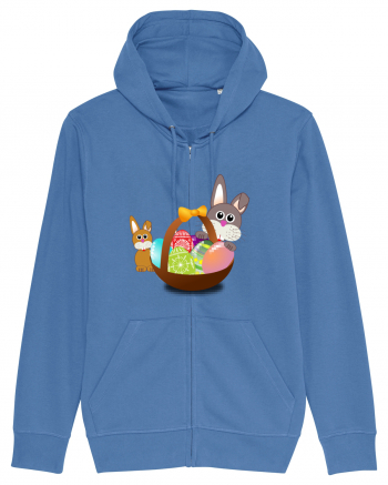 Easter rabbit with baby rabbit Bright Blue