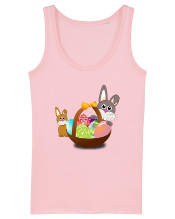 Easter rabbit with baby rabbit Cotton Pink