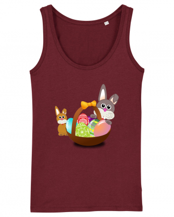 Easter rabbit with baby rabbit Burgundy