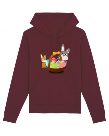 Easter rabbit with baby rabbit Burgundy