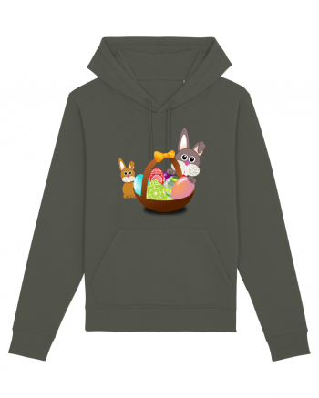 Easter rabbit with baby rabbit Khaki