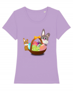 Easter rabbit with baby rabbit Tricou mânecă scurtă guler larg fitted Damă Expresser