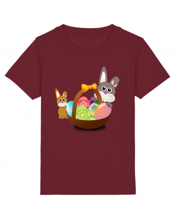 Easter rabbit with baby rabbit Burgundy