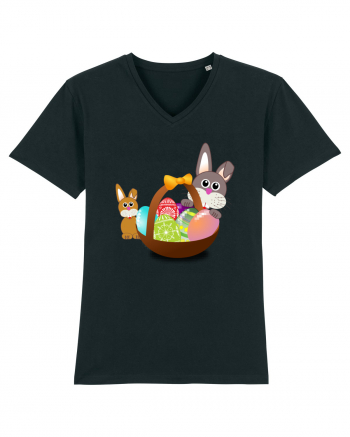 Easter rabbit with baby rabbit Black