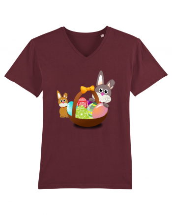 Easter rabbit with baby rabbit Burgundy