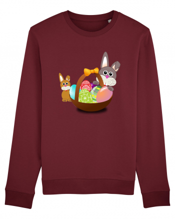 Easter rabbit with baby rabbit Burgundy