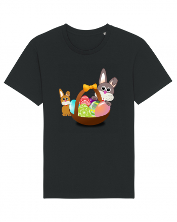 Easter rabbit with baby rabbit Black