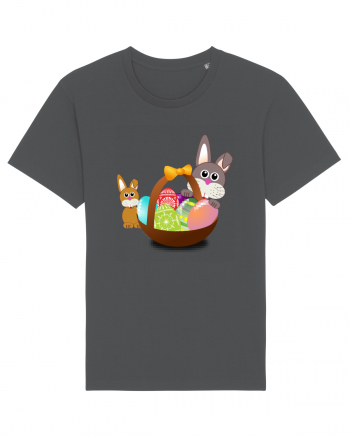 Easter rabbit with baby rabbit Anthracite