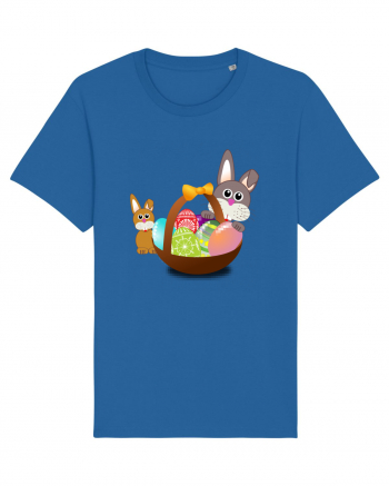 Easter rabbit with baby rabbit Royal Blue