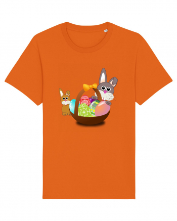 Easter rabbit with baby rabbit Bright Orange