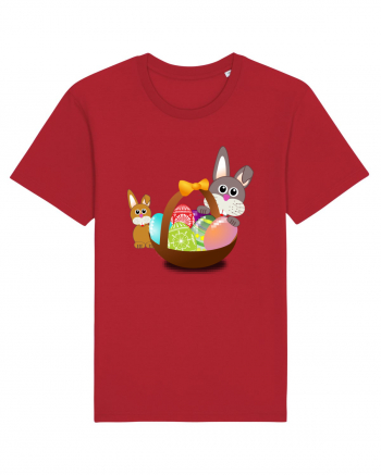 Easter rabbit with baby rabbit Red