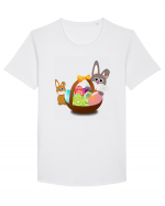 Easter rabbit with baby rabbit Tricou mânecă scurtă guler larg Bărbat Skater