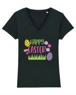 Happy Easter / Paste Fericit Tricou mânecă scurtă guler V Damă Evoker