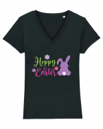 Happy Easter / Paste Fericit Tricou mânecă scurtă guler V Damă Evoker