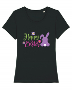 Happy Easter / Paste Fericit Tricou mânecă scurtă guler larg fitted Damă Expresser