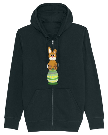 Rabbit on easter egg Black