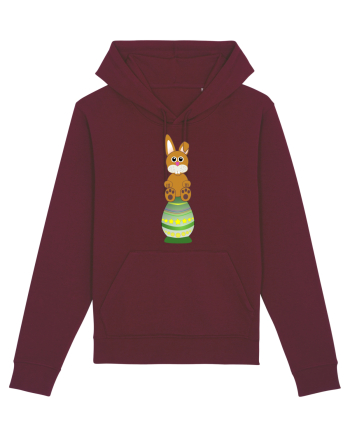 Rabbit on easter egg Burgundy