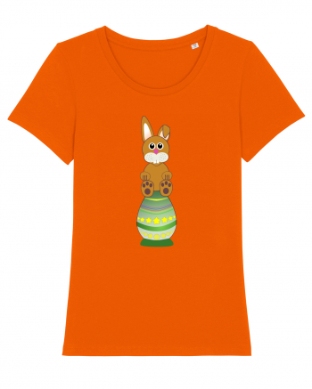 Rabbit on easter egg Bright Orange