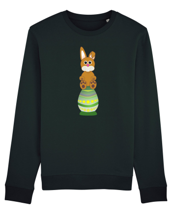 Rabbit on easter egg Black