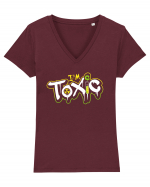 I'm Toxic. Tricou mânecă scurtă guler V Damă Evoker